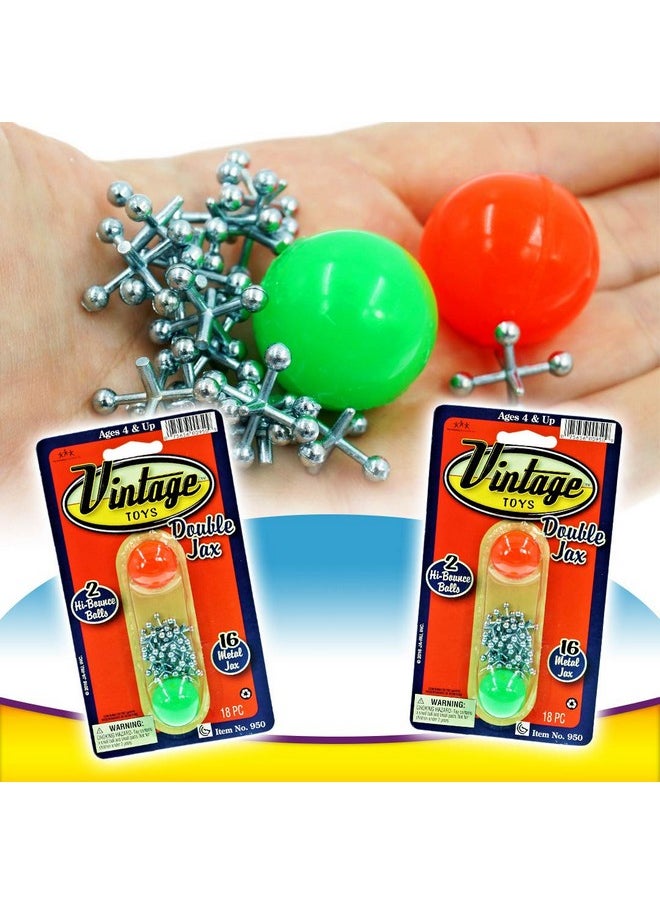 , Vintage Metal Jacks Game Set Retro Toys (2 Packs) Mini Jax Game With Two Bouncy Ball| Classic Family Games | For Kids And Adults | Great Party Favors Or Pinata Filler Toy In Bulk. 950-2S