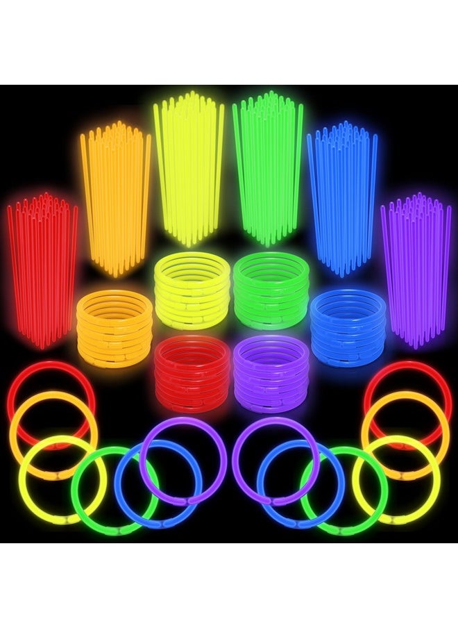 100Pk Ultra Bright Glow Sticks Bulk Party Favors - 8