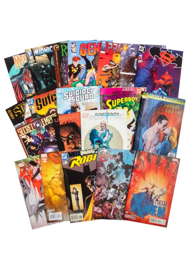 20 Assorted Comic Book Collection- Evenly Split Between Marvel, Dc, And Indie Faves - All Different, Unread, No Dupes - Superman, X-Men, & More - Great Holiday Set For Any Superhero Fan