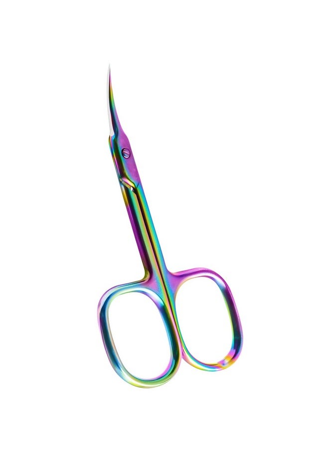 Cuticle Scissors Extra Fine Curved Blade, Professional Manicure Scissors, Multi-Purpose Stainless Steel Small Scissors With Pointed Tip Beauty Grooming Kit For Eyebrow, Eyelash, Dry Skin