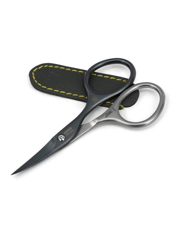 Professional Nail Cutter Scissors - Self-Sharpening Finox22 Titanium Coated Stainless Steel Manicure Tools In Leather Case - Ethically Made In Solingen Germany - 2704