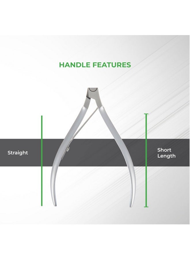 Cuticle Nipper - D-06 Jaw 12 | Stainless Steel | Durable And Sharp | Ergonomic Design | Grey Plated | Ideal For Salons And Home Use