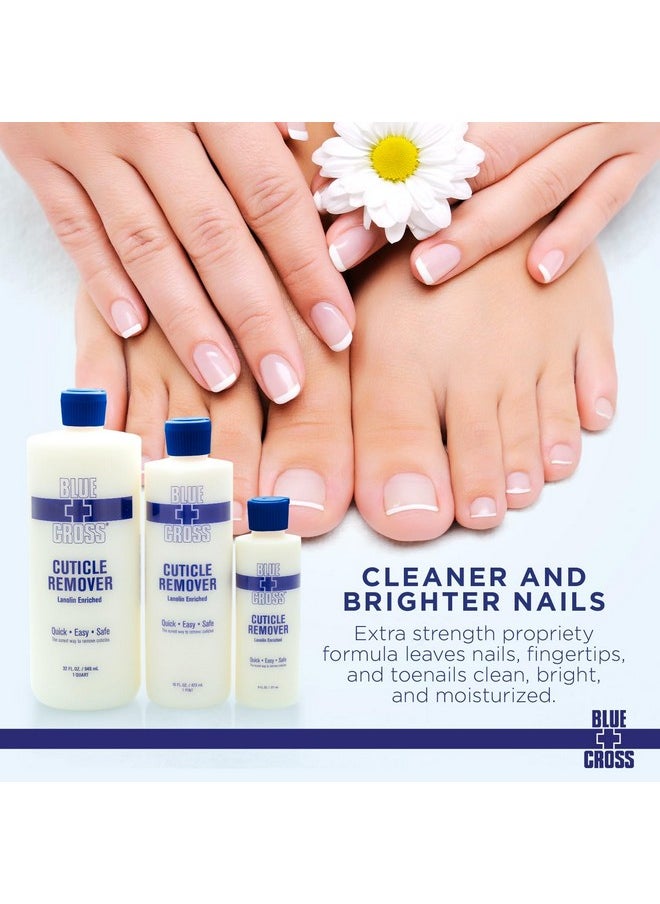 Cuticle Remover Liquid, Cuticle Softener For Nails, Professional Nail + Cuticle Care With Lanolin For Brittle Nails, Hang Nails, Hydrating, Moisturizing, Dry Cuticles, Made In Usa. 16Oz