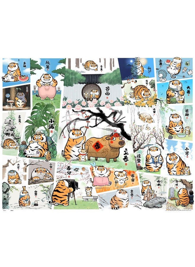 Jigsaw Puzzles 2000 Piece For Adults - Alexander The Fat Tiger - The 24 Solar Terms Beautiful Plastic Puzzle For Home Decor Zero Dust Easy Storage [H3267]