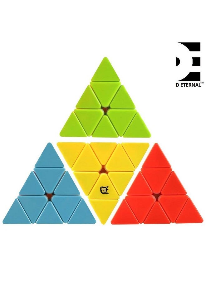 Combo Of 2X2 And Pyraminx Pyramid Triangle High Speed Stickerless Magic Puzzle Cube For 14 Years And Up, Kids And Professionals