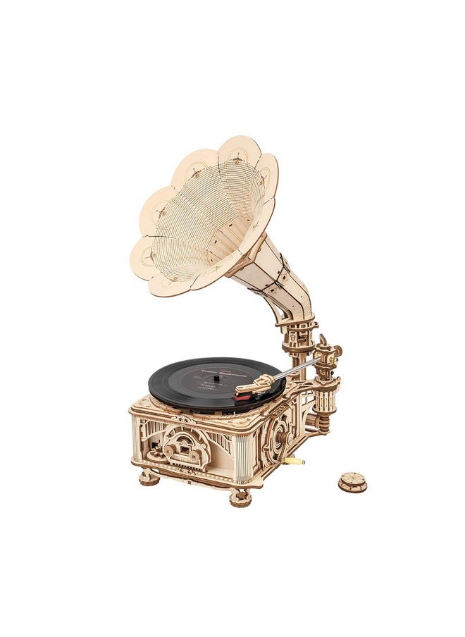 3D Wooden Puzzle, Classical Mechanical Model Kit To Build, Best Gift For Teens Adults - Gramophone