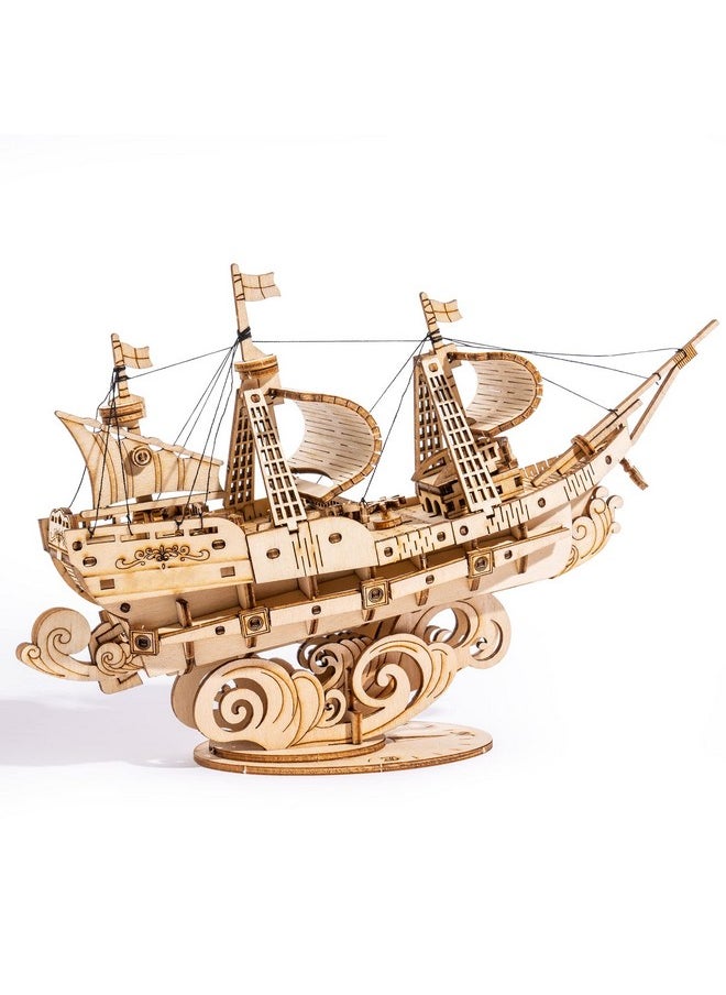 3D Wooden Puzzle For Adults, Vintage Wooden Watercraft Model Kit To Build, Best Gift Ideas - Sailling Ship