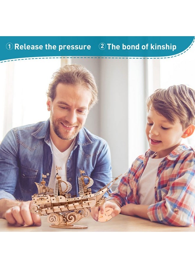 3D Wooden Puzzle For Adults, Vintage Wooden Watercraft Model Kit To Build, Best Gift Ideas - Sailling Ship