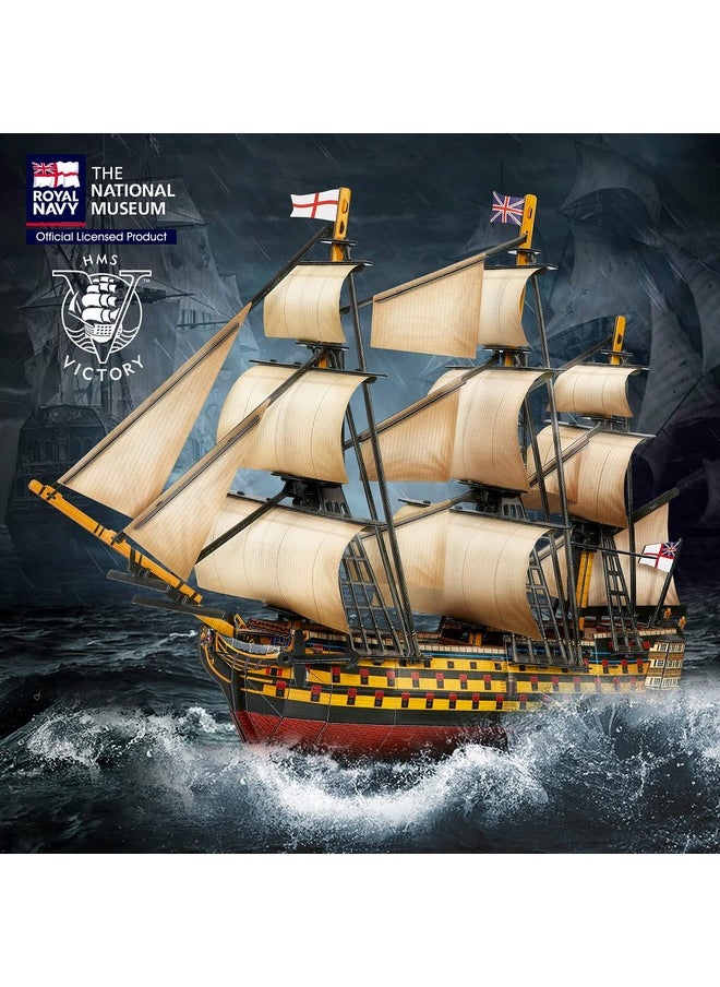 3D Puzzles Large Hms Victory Vessel Ship Sailboat Model Kits For Adults And Teens Toys, 189 Pieces, T4019H