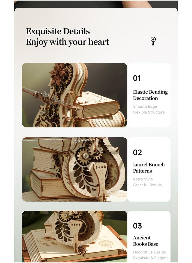 Amk63 Magic Cello Adults 3D Puzzles -3D Wooden Puzzles For Adults - Wooden Music Box Puzzle To Build - Unique Music Gift Hobby Kits