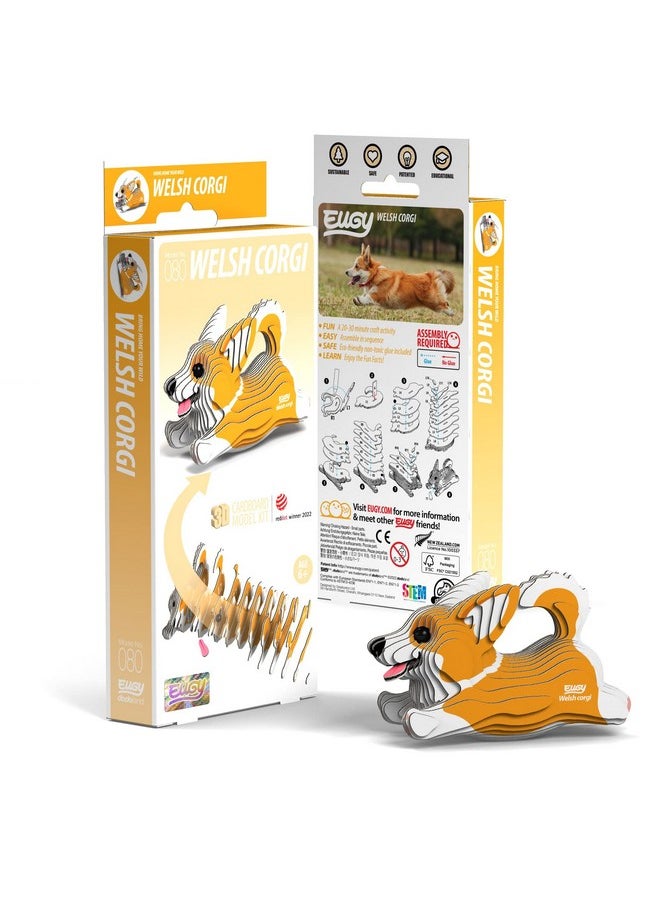 Welsh Corgi 3D Puzzle, 27 Piece Eco-Friendly Educational Toy Puzzles For Boys, Girls & Kids Ages 6+