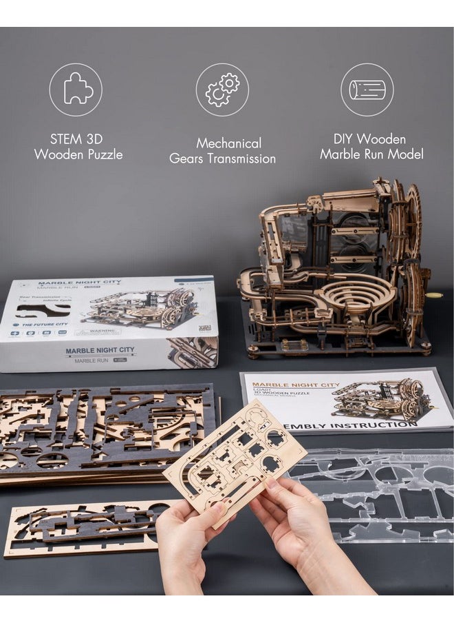 3D Puzzles For Adults, Model Kits For Adults To Build, Wooden Puzzles Christmas Birthday Gifts For Adults&Teens- Marble Night City Lga01
