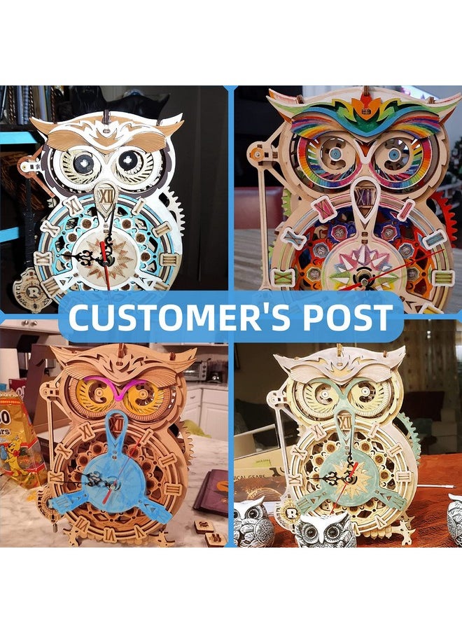 3D Puzzles For Adults, Wooden Model Kits For Adults To Build, Birthday Gift For Adults & Teens (161 Pcs)- Owl Clock
