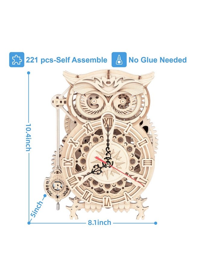 3D Puzzles For Adults, Wooden Model Kits For Adults To Build, Birthday Gift For Adults & Teens (161 Pcs)- Owl Clock