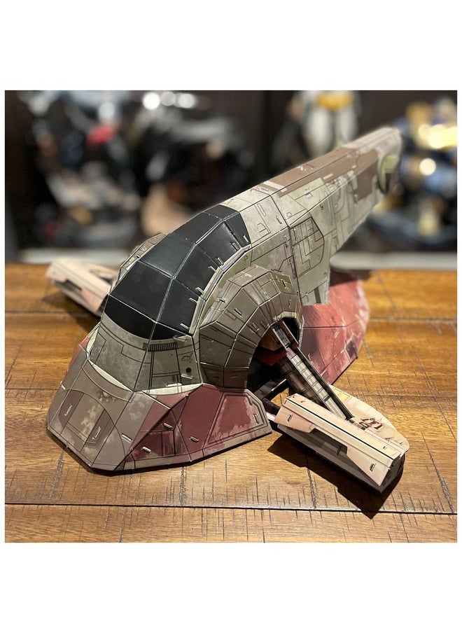 4D Puzzle - Star Wars: The Mandalorian: Boba Fett’S Starfighter - 130 Paper Model Kit For Teens And Adults - Ages 14+