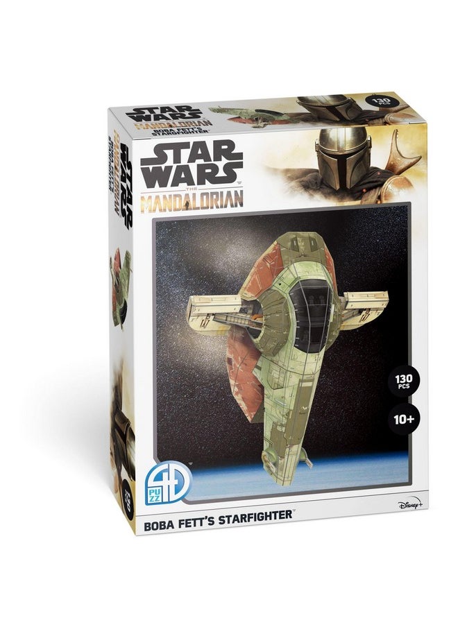 4D Puzzle - Star Wars: The Mandalorian: Boba Fett’S Starfighter - 130 Paper Model Kit For Teens And Adults - Ages 14+