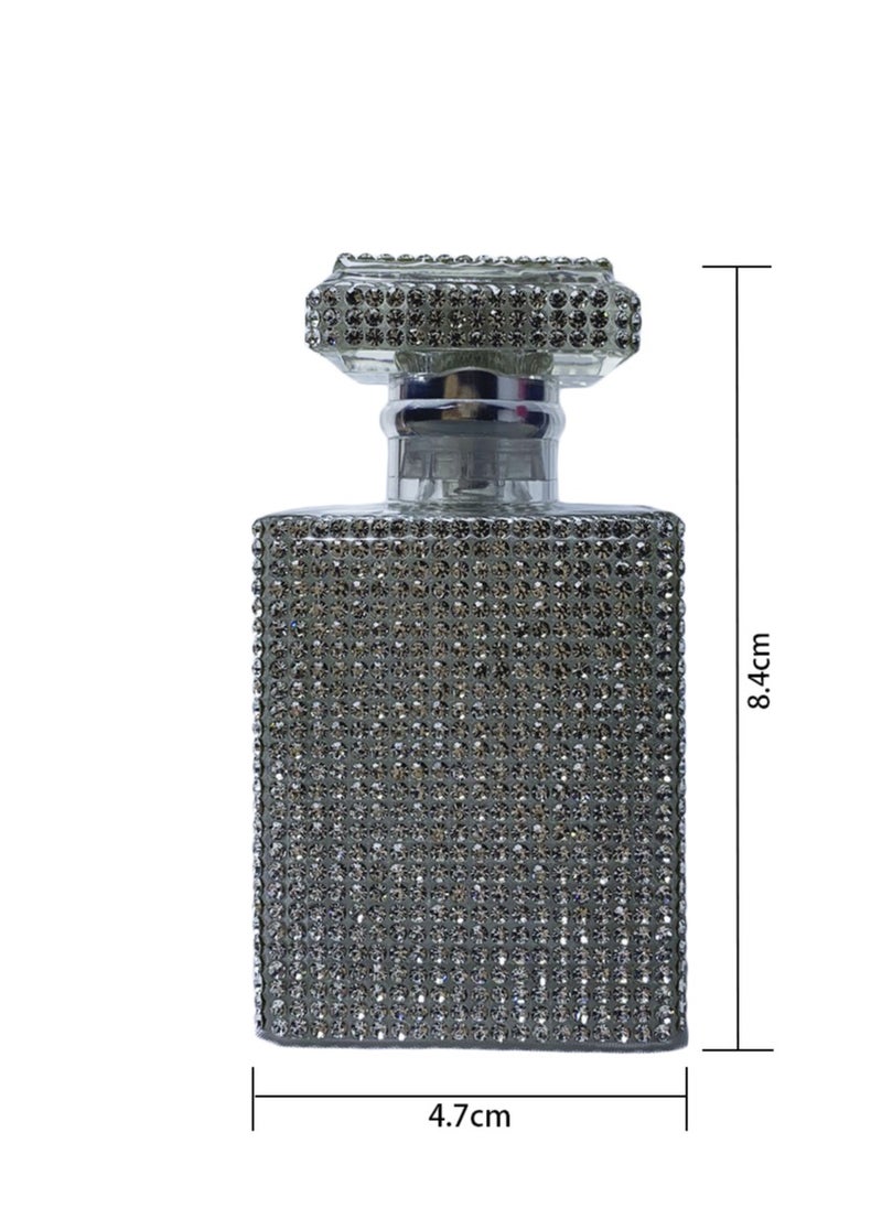 30ml Silver Shining Crystal Atomizer Perfume Bottle, Portable Mini Empty Refillable Perfume Atomizer Bottle, Refillable Perfume Spray, Scent Pump Case