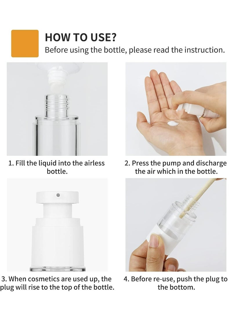 6-Pack 2.7 Oz (80ml) Clear Airless Pump Bottles, Travel Size Refillable Containers for Shampoo.