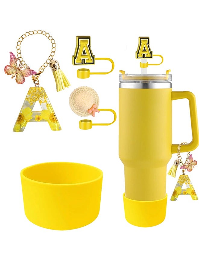 Cup Accessories for 30oz 40oz,  Decorations for Cup, Including 2Silicone Straw Cover Cap and Boot, Handle Charm(4PCS)