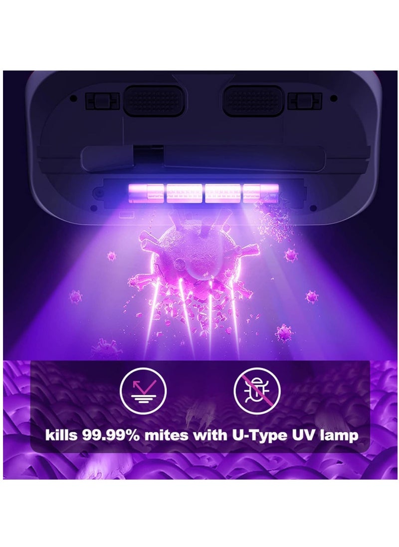 Handheld Cordless Dust Mites Cleaner – UV Virus-Killing Lamp, Germicidal Lamp, Advanced HEPA Filtration for Mattress, Bed, Sofa, and Carpet Cleaning, Powerful Dust & Allergy Removal