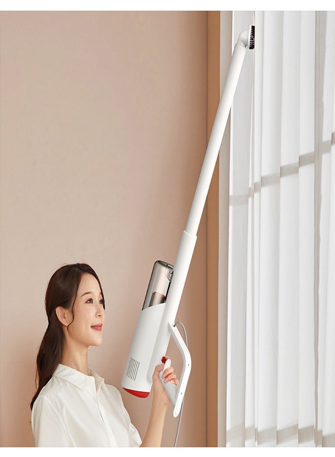 Convenient Handheld Vacuum Cleaner 600W Household Strength Dust Collector Home Aspirator with 3-Fold Deep Filtration and Purification 15000Pa 600 W DX300 White