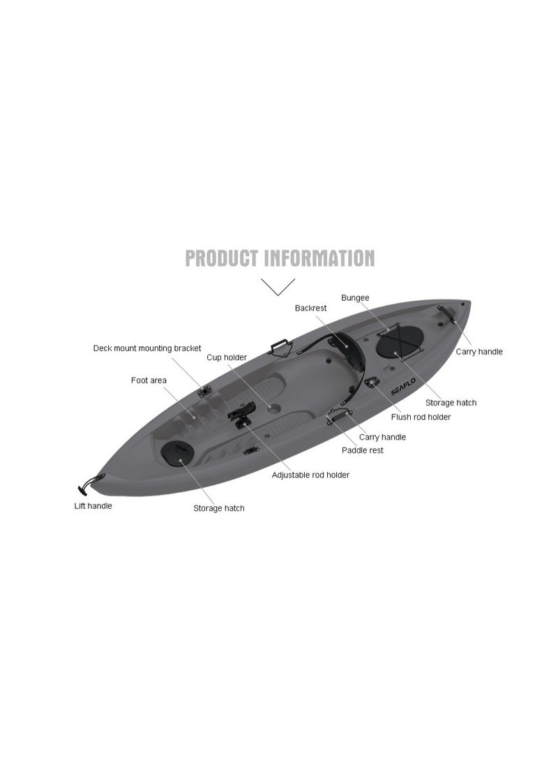 OCEANX SEAFLO FISHING KAYAK GRAY