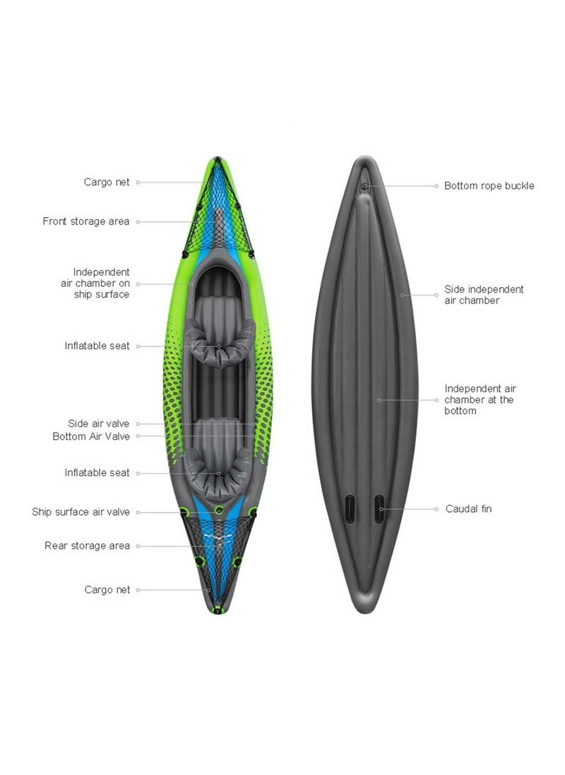 OCEANX SEAFLO INFLATABLE KAYAK TANDEM GREEN