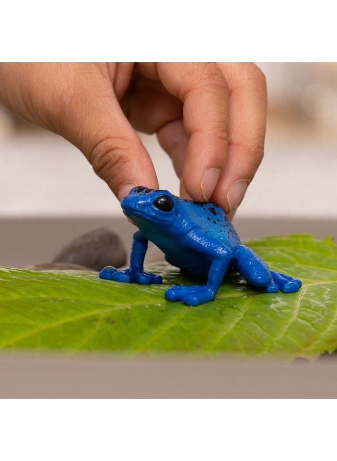 Wild Life Wild Animal Rainforest Jungle Toys For Kids, Poison Dart Frog Toy, Blue, Ages 3+