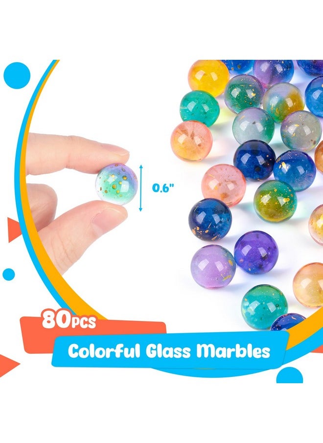 80Pcs Glass Marbles Bulk, 0.6