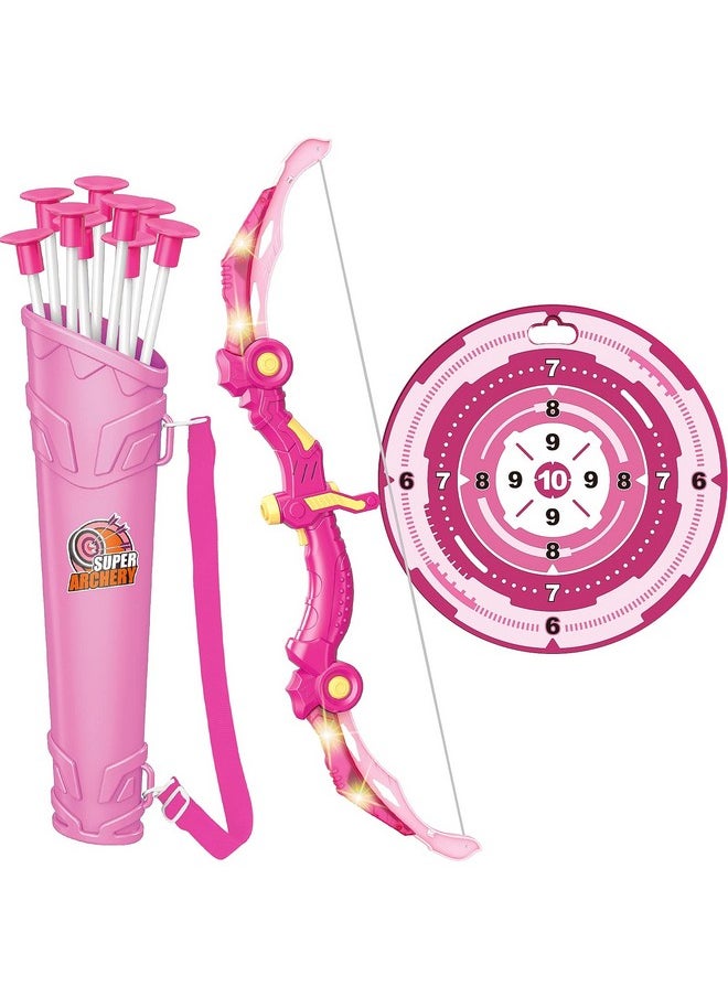 Bow And Arrow Toys With Led Light Up Archery, Birthday Gift For Girls 5 6 7 8 9 10 11 12 Year Old, Christmas Indoor Outdoor Activity Toy For Kids Girls Ages 6-8, 10 Suction Cup Arrows, Target, Quiver