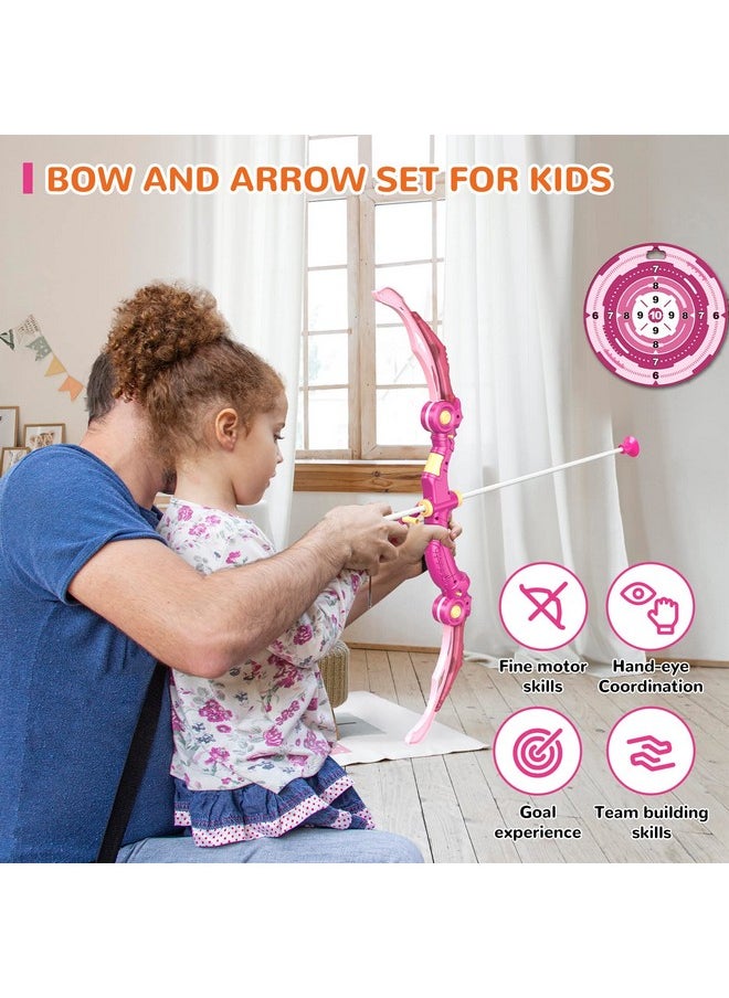 Bow And Arrow Toys With Led Light Up Archery, Birthday Gift For Girls 5 6 7 8 9 10 11 12 Year Old, Christmas Indoor Outdoor Activity Toy For Kids Girls Ages 6-8, 10 Suction Cup Arrows, Target, Quiver