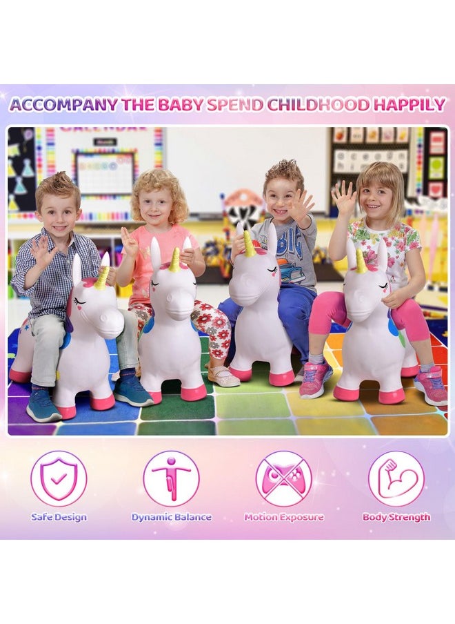 Bouncy Horse Unicorn Toys - Inflatable Unicorn Toys For Girls, Bouncy Pals For Toddlers 3-6 - Animal Bouncer For Outdoor Toddler Toys