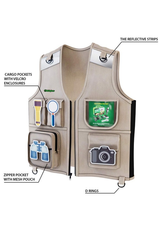 Kids Explorer Vest And Hat Costume - Backyard Safari Cargo Vest Kids Outdoor Activity - Gifts For Young Kids, Boys And Girls Ages 3-6