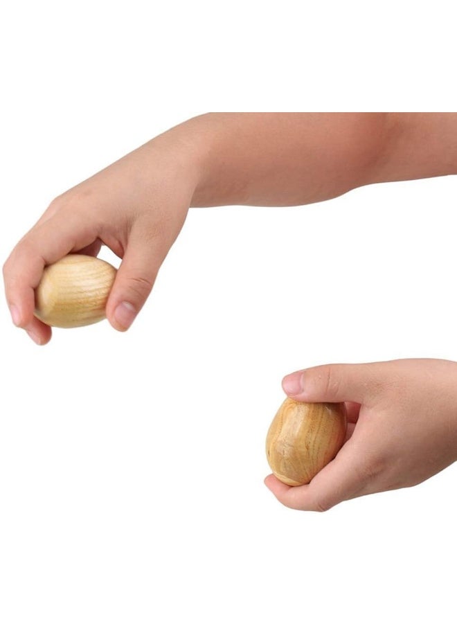 NUOBESTY Wooden Rattle Eggs Musical Egg Shaker Eggs Maracas Shaker Percussion Instruments Music Toy for Baby Children Pack of 2