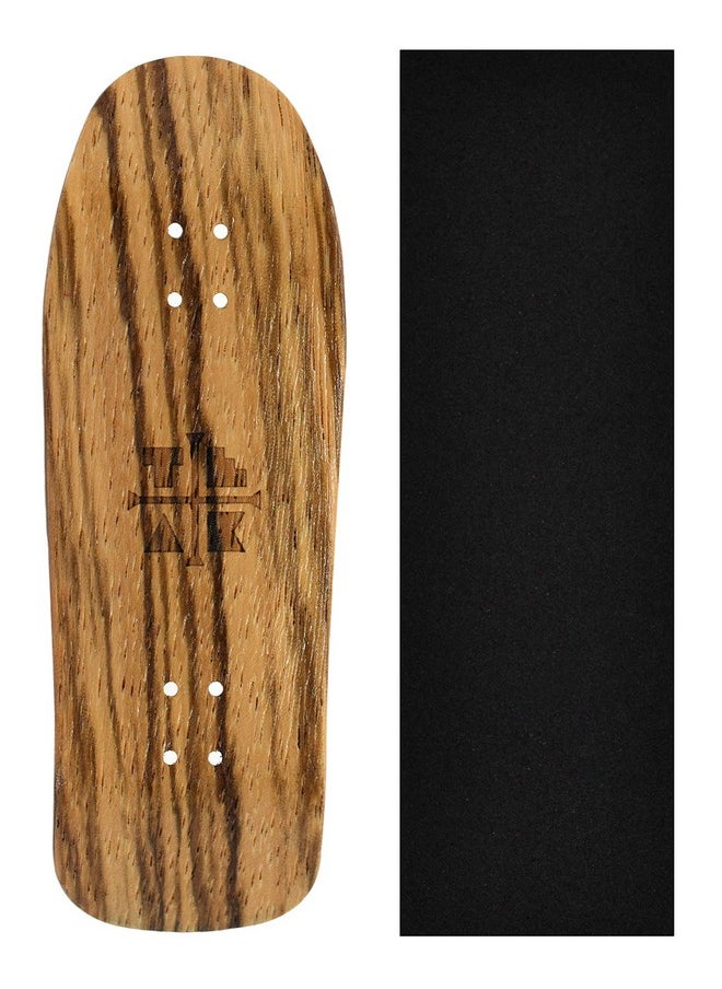 Erboard Carlsbad Cruiser Deck, Zebrawood - 34Mm X 100Mm - Handmade, Pro Shape & Size - Five Plies Wood Veneer - Includes Prolific Foam Tape - Teak Tuning