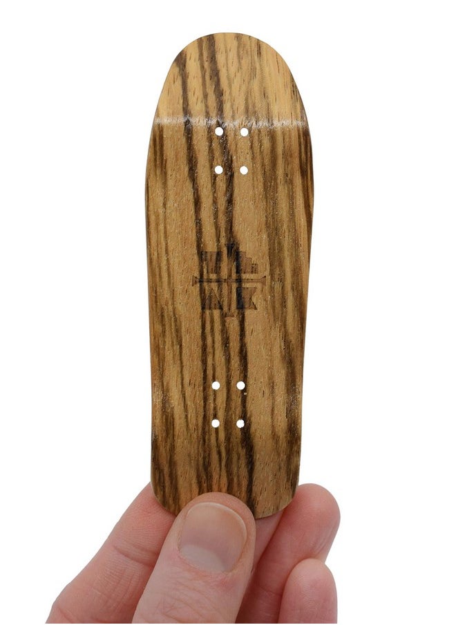 Erboard Carlsbad Cruiser Deck, Zebrawood - 34Mm X 100Mm - Handmade, Pro Shape & Size - Five Plies Wood Veneer - Includes Prolific Foam Tape - Teak Tuning