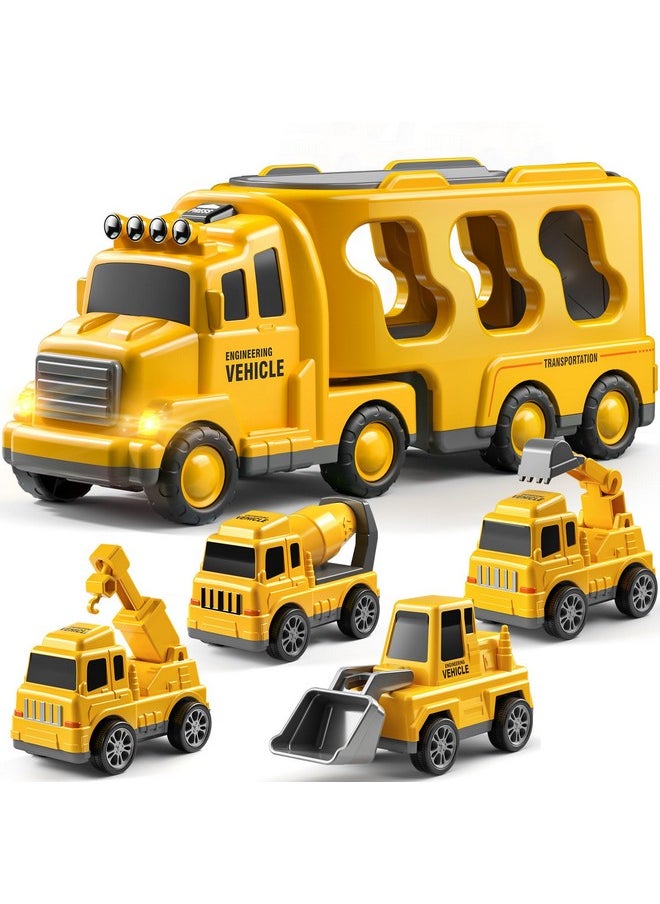 Construction Trucks Toddler Boy Toys Cars For Toddlers 1-3 - Kids Toys For 3 4 5 6 Years Old Boys Transport Vehicle Carrier Truck, Car Toys Set For Age 3-9, Christmas Birthday Gifts