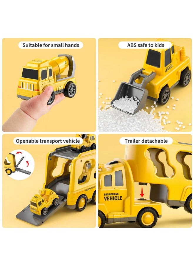 Construction Trucks Toddler Boy Toys Cars For Toddlers 1-3 - Kids Toys For 3 4 5 6 Years Old Boys Transport Vehicle Carrier Truck, Car Toys Set For Age 3-9, Christmas Birthday Gifts