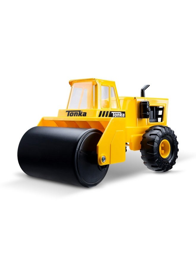 Steel Classics - Steam Roller - Made With Steel, Yellow Toy Truck, Boys And Girls, Toddlers Ages 3+, Big Construction Truck, Birthday Gift, Holiday, Ages 4+