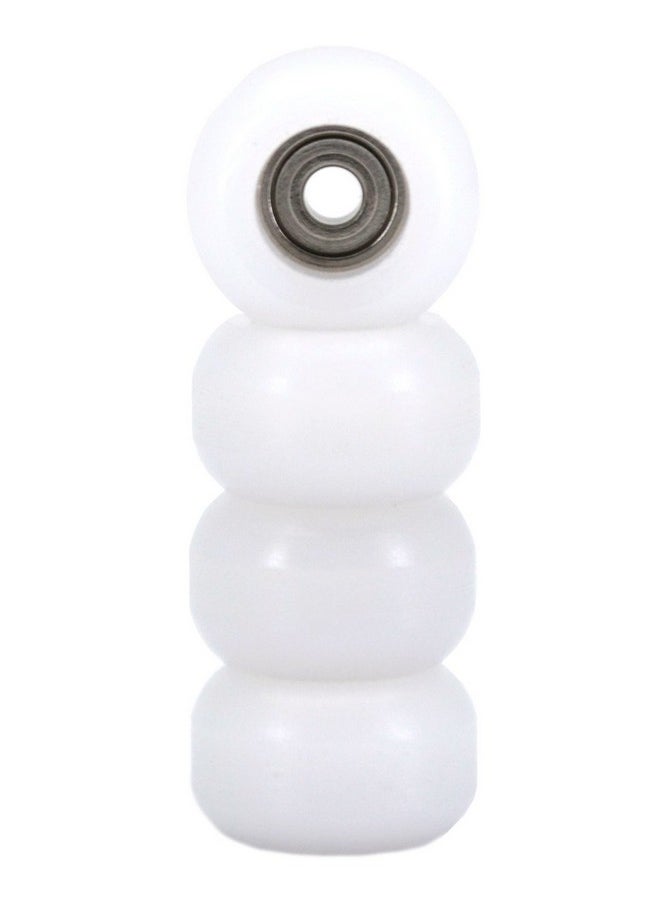 Cnc Polyurethane Fingerboard Bearing Wheels, White - Set Of 4 Wheels - Durable Material With A Hard Durometer
