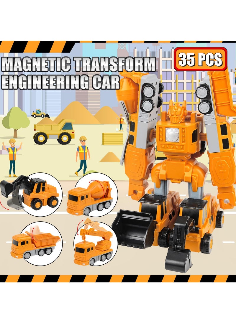 Magnetic Transformers Robot Toy for Kids, Magnetic Building Blocks, STEM Engineering Toys for Boys & Girls, Ages 3-8