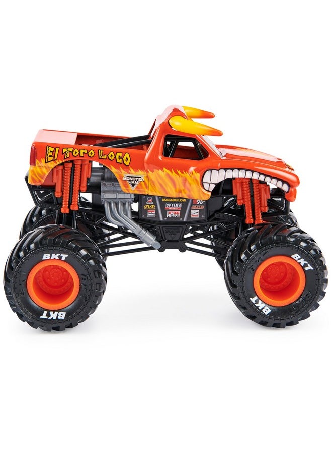 Official Monster Truck - El Toro Loco 1:24 Scale Die-Cast Vehicle - Chrome Rims And Tires For All Playsets - Collectible For Fans & Parties