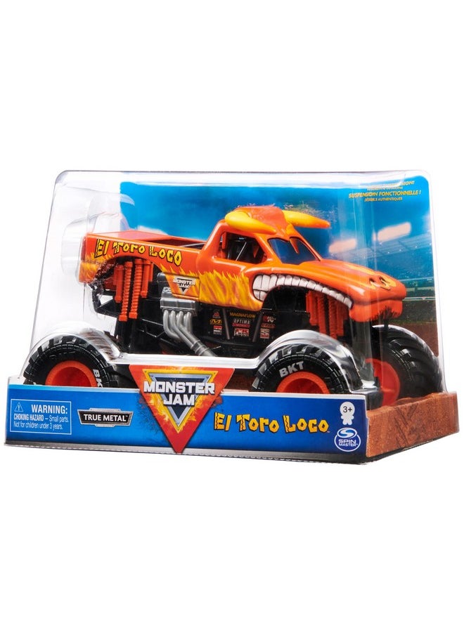 Official Monster Truck - El Toro Loco 1:24 Scale Die-Cast Vehicle - Chrome Rims And Tires For All Playsets - Collectible For Fans & Parties