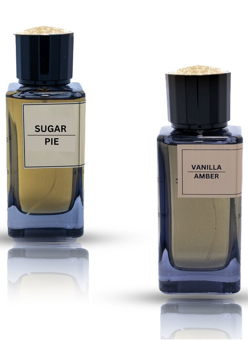 True Essence Combo Pack Of 2 Royal Collection Sugar Pie And Vanilla Amber 100 ml Eau De Parfum Fr Unisex 3.4 FL.OZ