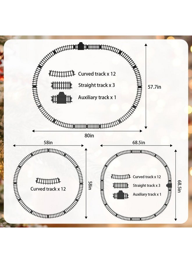 Christmas Train Set For Under Around The Tree, Electric Train Set Toys With Lights Sound, Steam Locomotive, Cargo Cars & Tracks, For Kids 3 4 5 6 7 8 Year Old