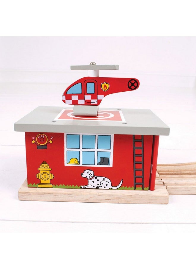 , Firestation Shed, Wooden Toys, Bigjigs Train Accessories, Wooden Fire Station, Wooden Shed, Rescue Vehicles Toys, Wooden Train Sets, Wooden Toys For 3 4 5 Year Olds