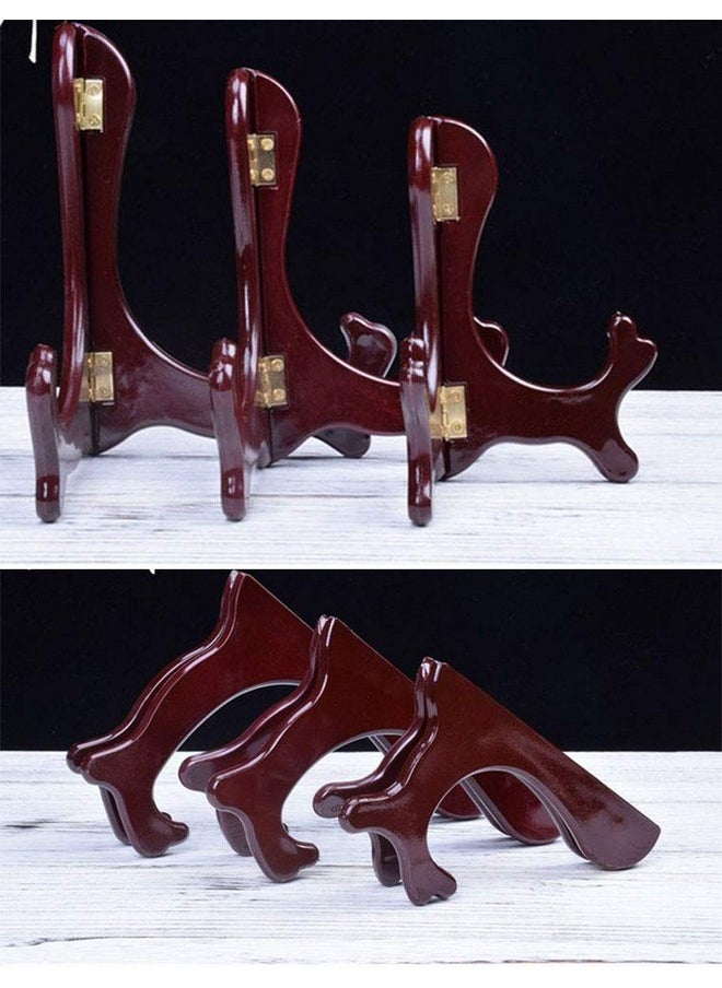 Wooden Easel Mahogany Finish Display Stand Plate Holder Picture Frame Folding Display Stand (6 Inches)