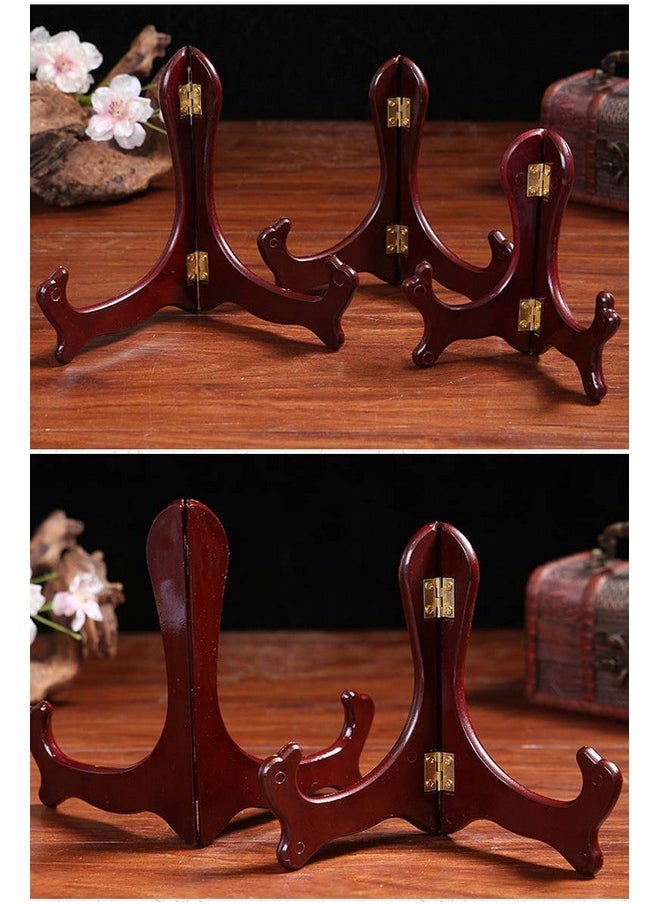 Wooden Easel Mahogany Finish Display Stand Plate Holder Picture Frame Folding Display Stand (6 Inches)