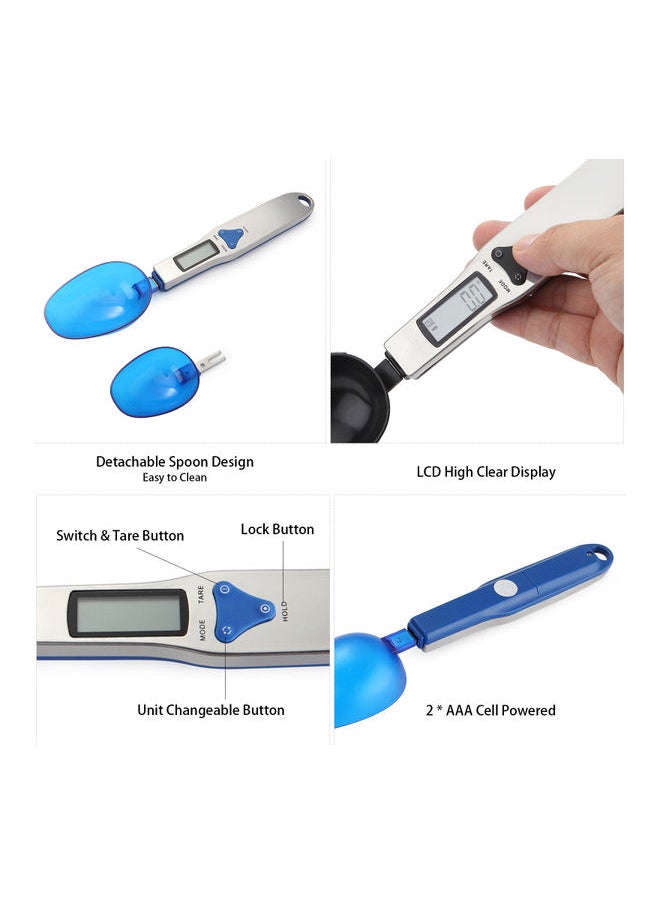 Food Baking Electronic Spoon Scale Blue/Silver 18.90*4.70*13.80cm