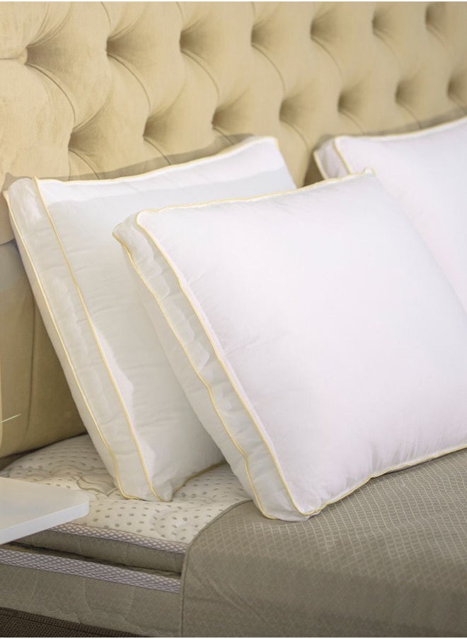 Set of 2-Piece of Blend Hotel with Feather Alternative filler Microfiber White 75x50cm